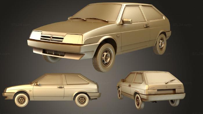 Автомобили и транспорт (ВАЗ Лада 2108 1984, CARS_3859) 3D модель для ЧПУ станка
